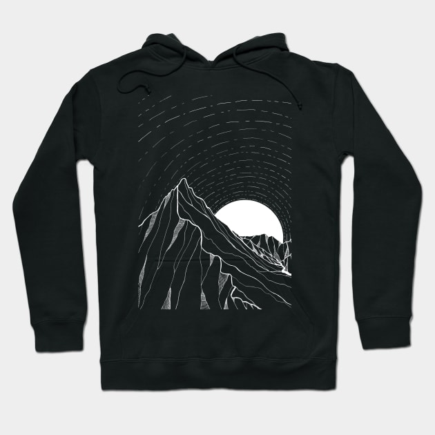 Lines of the white moon Hoodie by Swadeillustrations